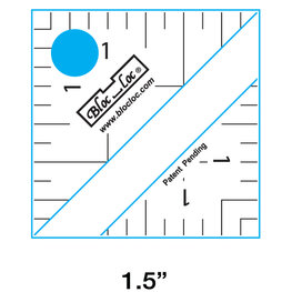 Bloc Loc Acrylic Half-Square Triangle Square Up Ruler 1.5"x 1.5"