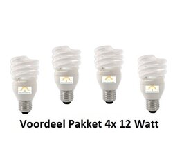 Voordeelpakket 4x12 Watt Daylight Spaarlampen