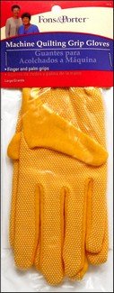  Machine Quilting Grip Gloves Large Geel
