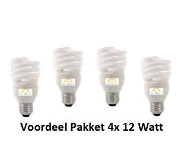 Voordeelpakket 4x12 Watt Daylight Spaarlampen