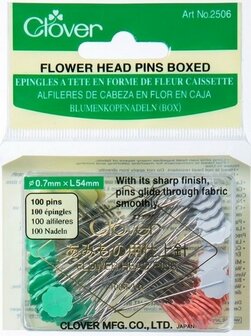  Flower Head Pins Clover Box 