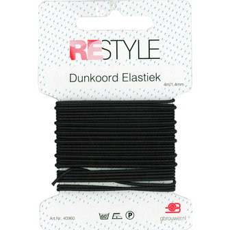 Restyle Dunkoord elastiek zwart of wit