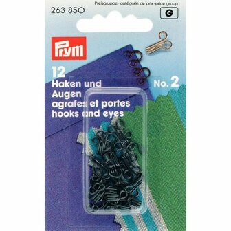 Prym Haken en ogen zilver of zwart