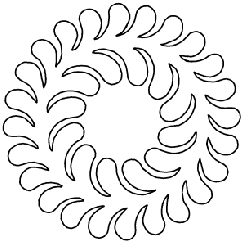 8" C. L. Amish Flowing Feather Wreath