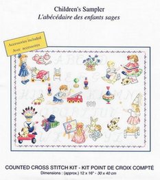 Children's  sampler met alfabet